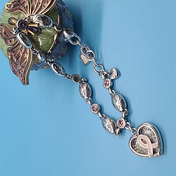 2015 Brighton "TRUST YOUR JOURNEY" Love Heals Bracelet 4 Breast Cancer Awareness - Picture 2 of 12